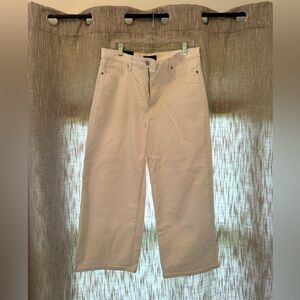 Banana Republic White Wide-Leg Crop Pants
